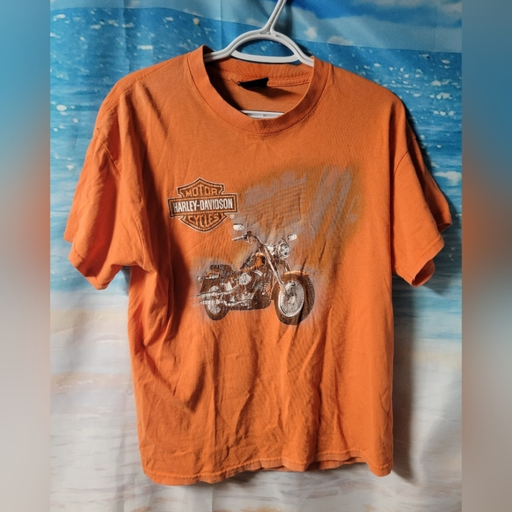 Harley-Davidson Orange Tshirt Size Mens Medium
